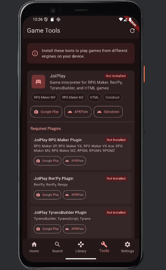 Streamlined UI screenshot